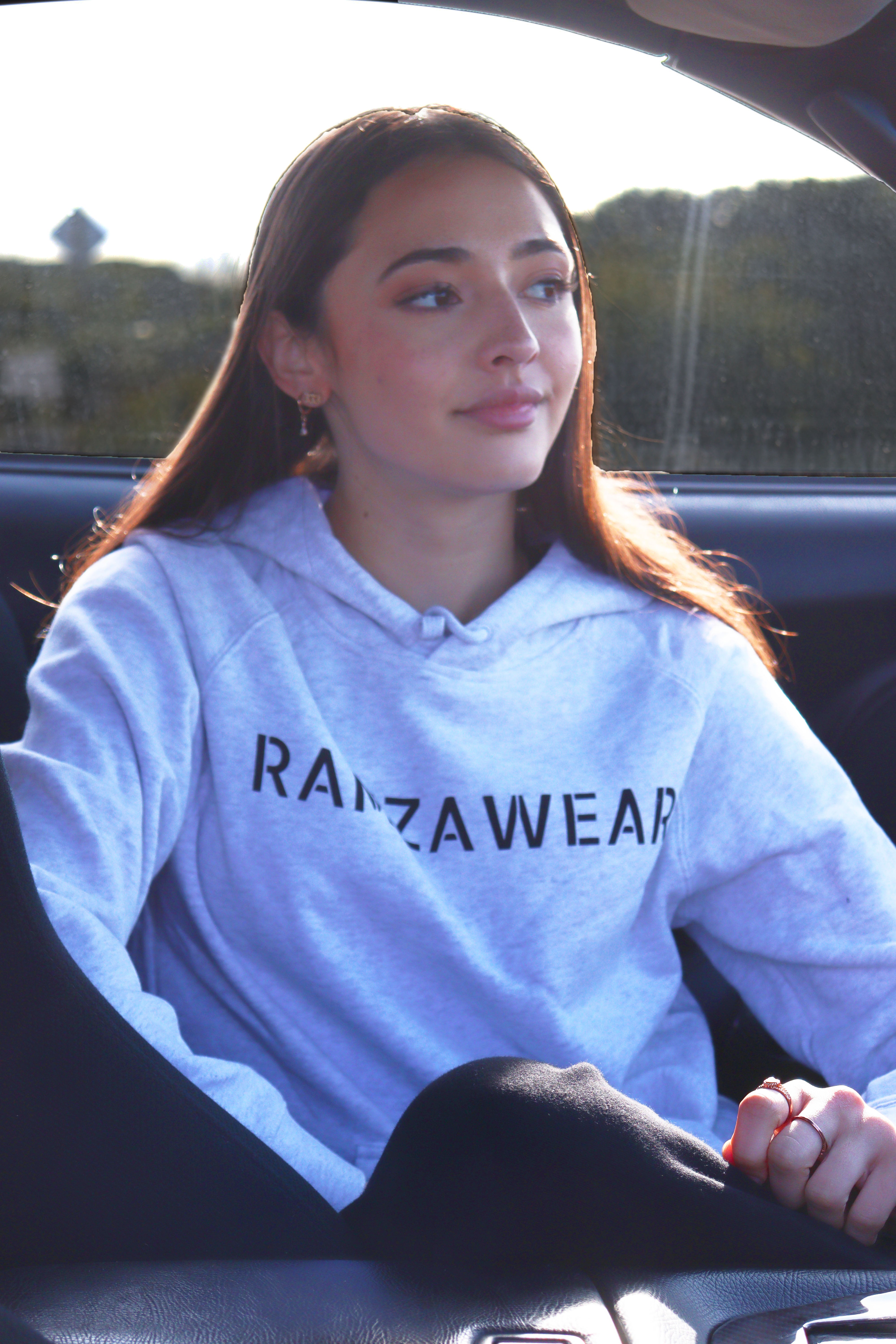 Womens White Marble RamzaWear Hoodie